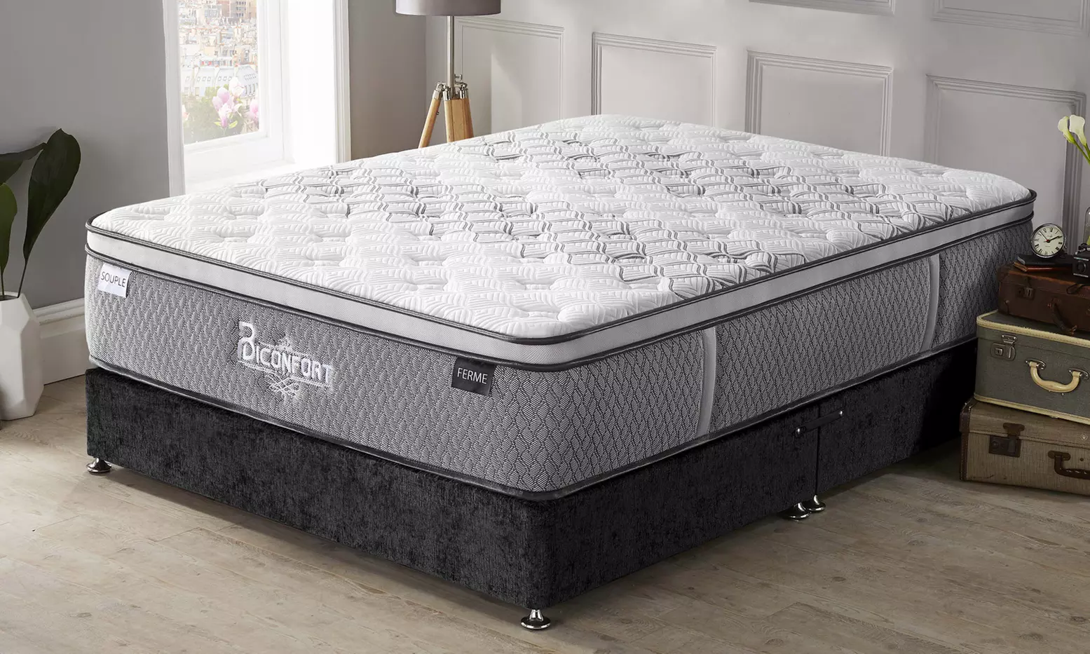 Matelas à mémoire de forme 34 cm Biconfort, 2 zones de couchage sur une même face (1 côté souple et 1 côté ferme). - Primary Image