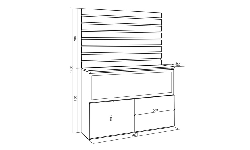 Image 19: Buffet avec effet cheminée LED en 3D