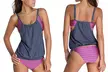 1 ou 2 maillots de bain tankinis rayés pour femme - Second Medium