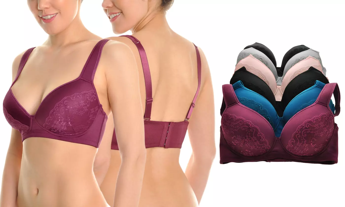 Women's Plus Size Full Coverage with Cushioned Straps Size D-DD-DDD (6-Pack) - Primary Image