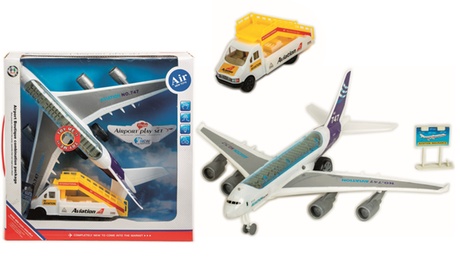 Coffret avion et son véhicule aéroportuaire WDK Partner