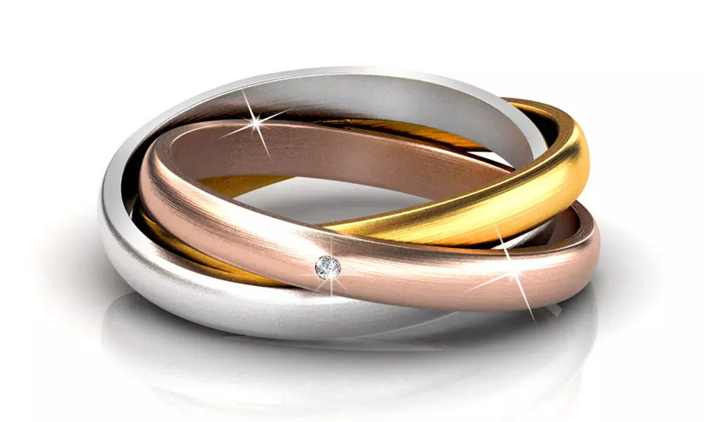 3-teiliger Ring mit österreichischem Kristall