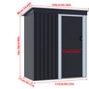 Image 7: 5ft x 3ft Charcoal Black Steel Storage Shed