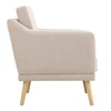 Image 3: Linen Upholstered Padded Armchair for Home and Office