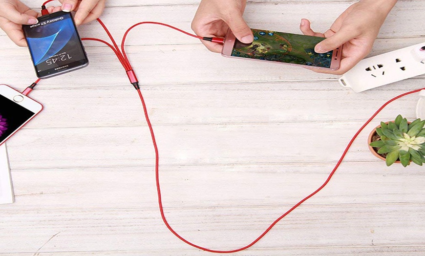 Image 8: One, Two or Three Three-in-One Charging Cables