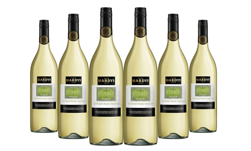 Image 1: Six Bottles of Hardys Stamp Sauvignon Blanc Semillon 750ml