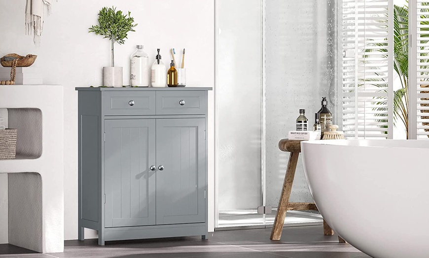 Image 5: Kleankin Freestanding Bathroom Storage Cabinet