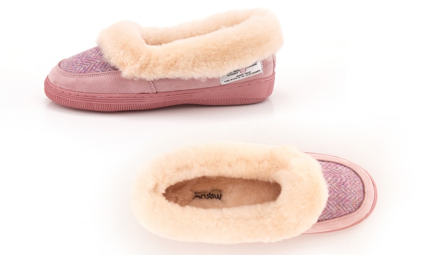 Image 7: Sheepskin Tweed Slippers