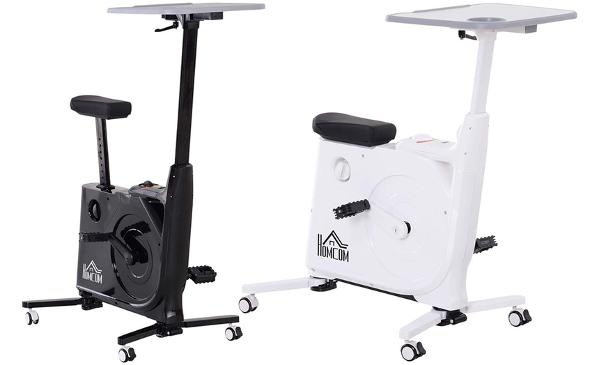 Image 1: HOMCOM Indoor Exercise Bike