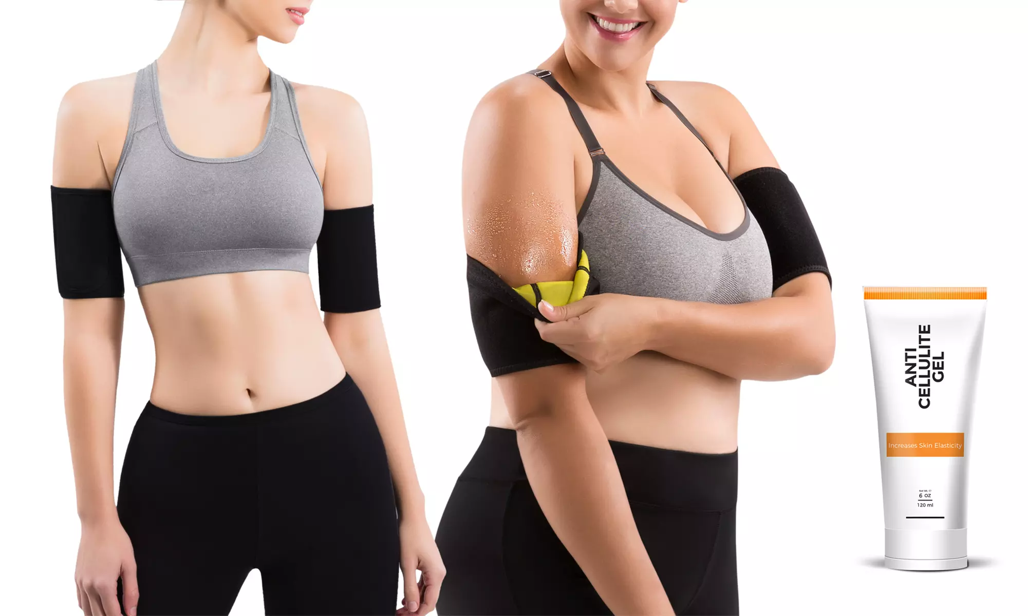 Women's Arm Trimmer Sleeves with Anti-Cellulite Cream (6 Oz.) - Primary Image