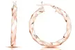 Italian 18K Rose Gold Plated Sterling Silver Hoop Collection - Second Medium
