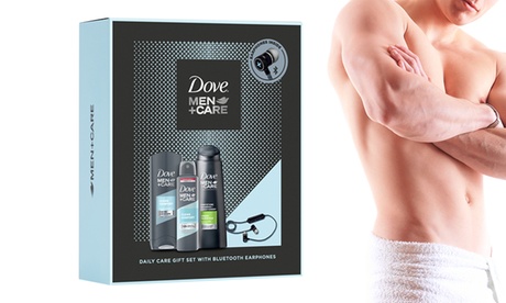Fino a 4 set regalo Dove Men Daily Care con deodorante, shampoo e balsamo 2 in 1, bagno schiuma, auricolari bluetooth