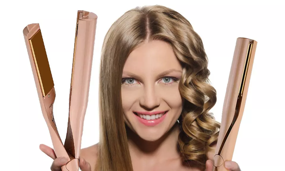 Piastra per capelli 2 in 1, dotata di 5 temperature con spedizione gratuita - Primary Image