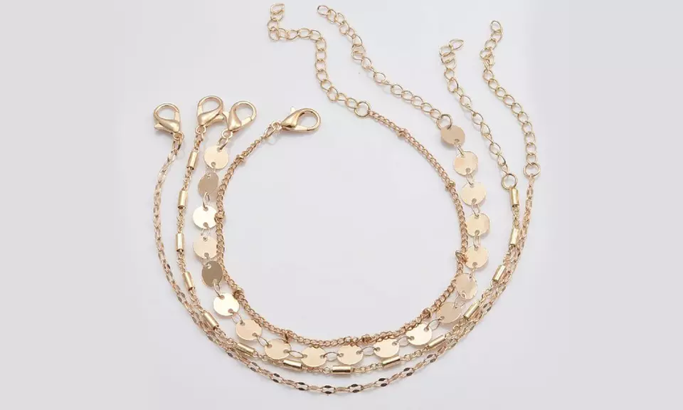 1x oder 2x 4er-Set Edelstahl-Armbänder für Damen