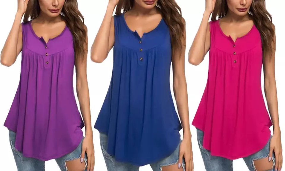 Leo Rosi Women's Sophie Sleeveless Top. Plus Sizes Available. - Primary Image