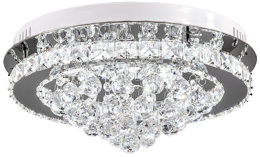 Image 1: Modern Round LED Ceiling Light Crystal Chandelier Lamp 40cm 