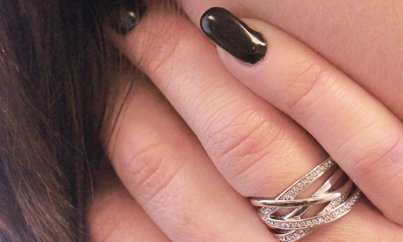 Criss-Cross Ring with Austrian Crystals