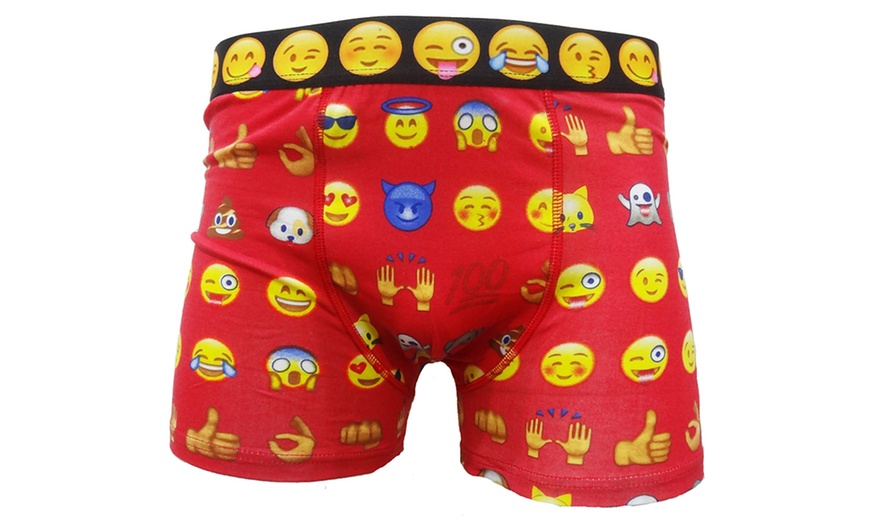 Image 3: Six-Pack Smiley Emoji Boxers