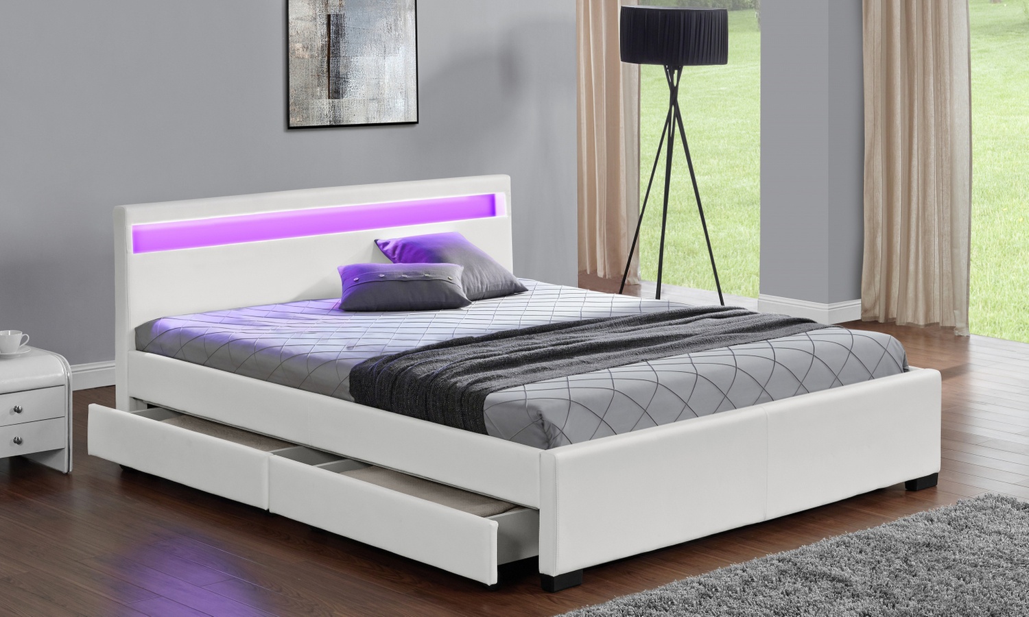 Lit "Palms" avec rangements et LED