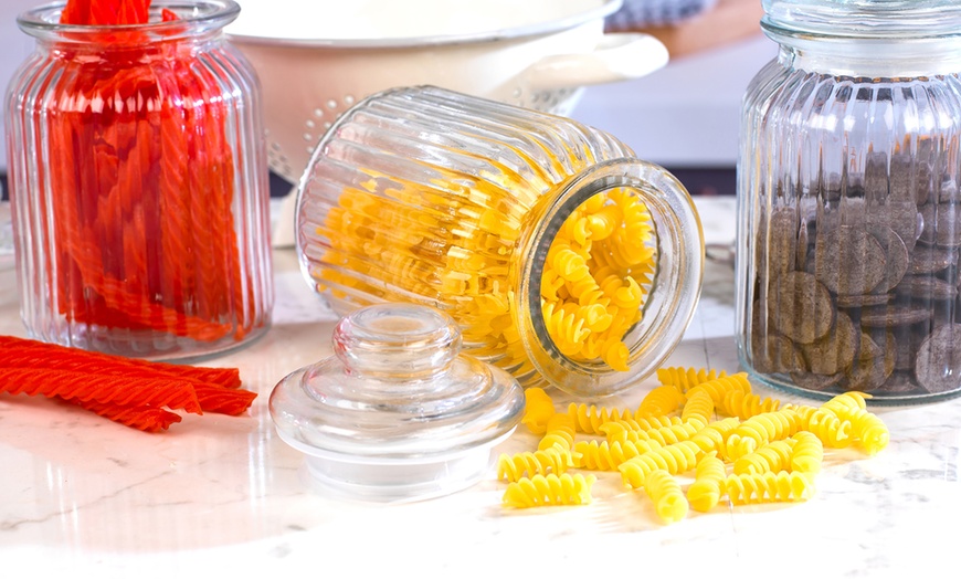 Image 18: Giles & Posner Ribbed Glass Jars
