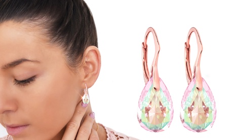 1, 2 ou 3 paires de boucles d'oreilles en argent massif plaqué or rose Ah! jewellery®, ornées de cristaux Swarovski®