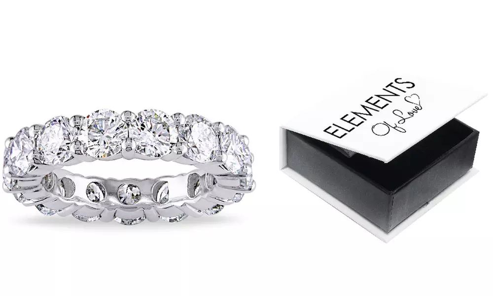 11 CTTW Cubic Zirconia Eternity Band in Sterling Silver by Elements of Love - Second Medium