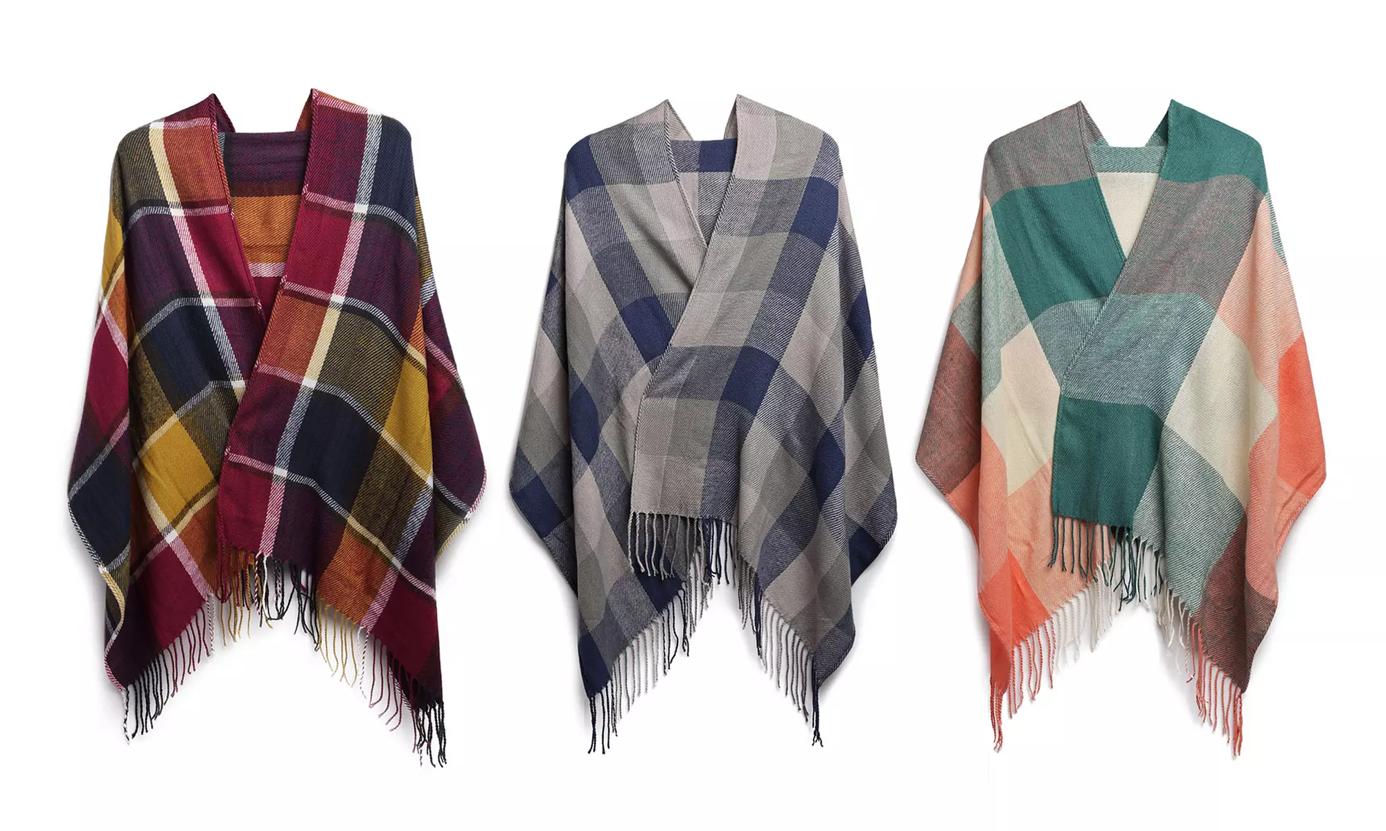 1 o 2 sciarpe a nappe con motivo tartan, disponibile in 4 colori - Primary Image