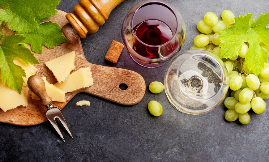 Image 1: Enjoy Bottle of Grape and Cheese Platter Pairings for Two or Four