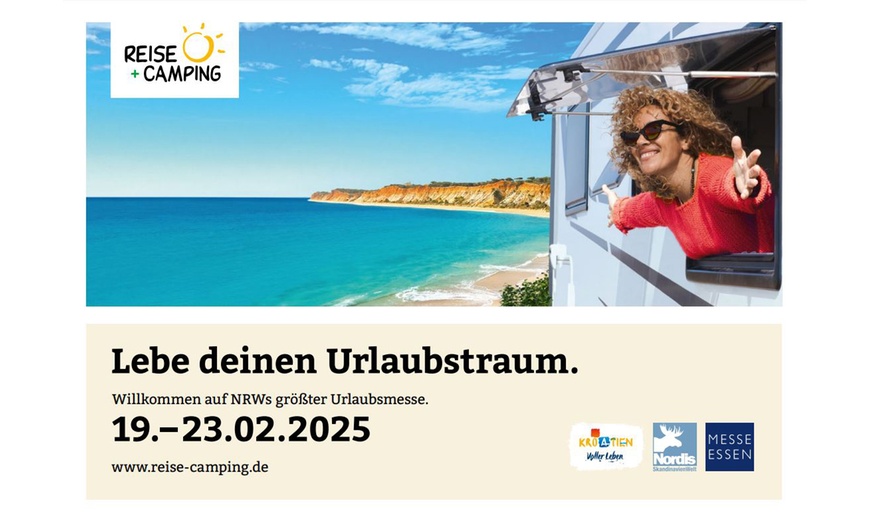 Image 1: Urlaubsmesse „Reise + Camping“: 1 Tagesticket vom 19.02.-23.02.2025