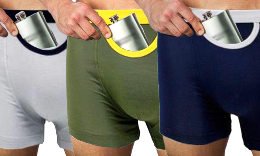 Image 1: Boxer Shorts with Flask Pouch