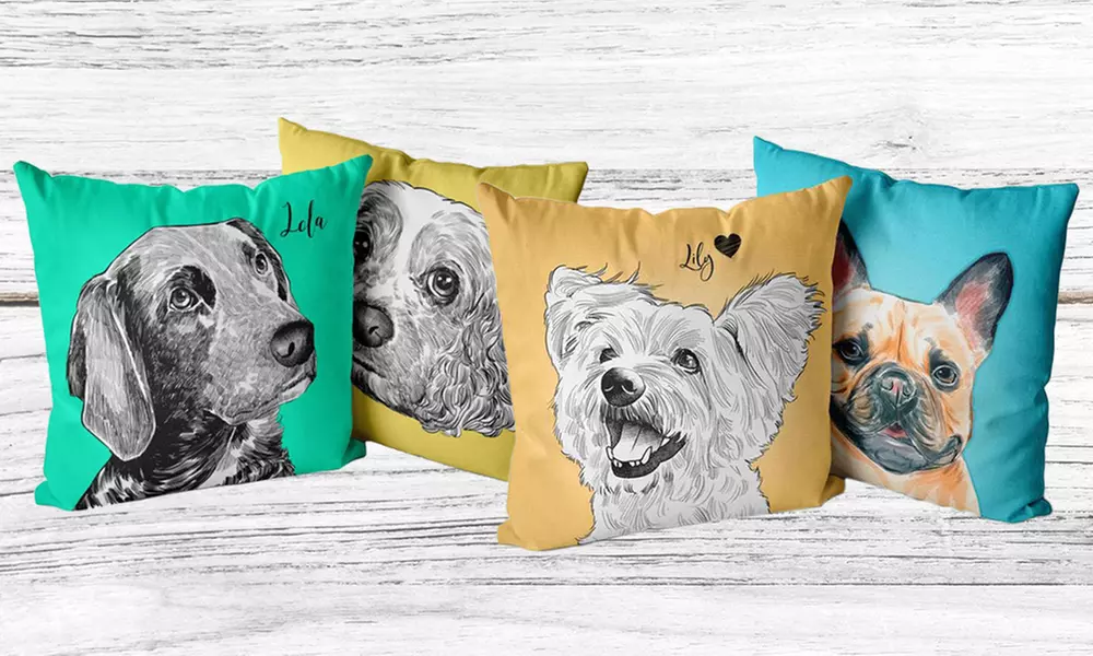 Premium-Fotokissen mit Haustier-Illustration von Justyling (bis 77% sparen) - Primary Image