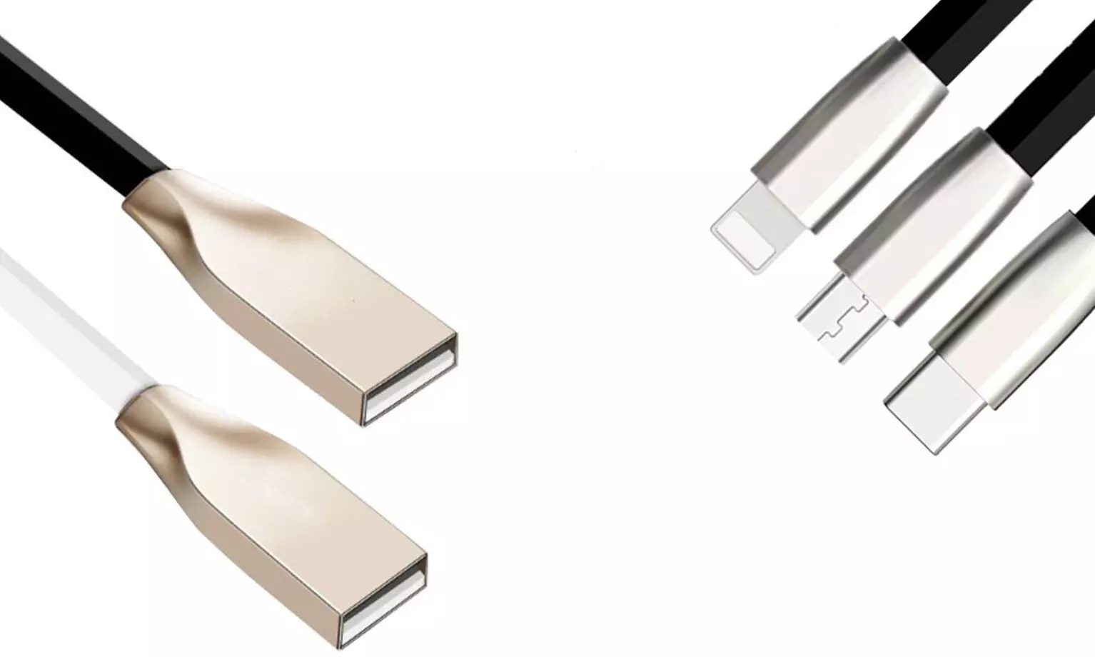 1x oder 2x bruchfestes oder L-förmiges Ladekabel