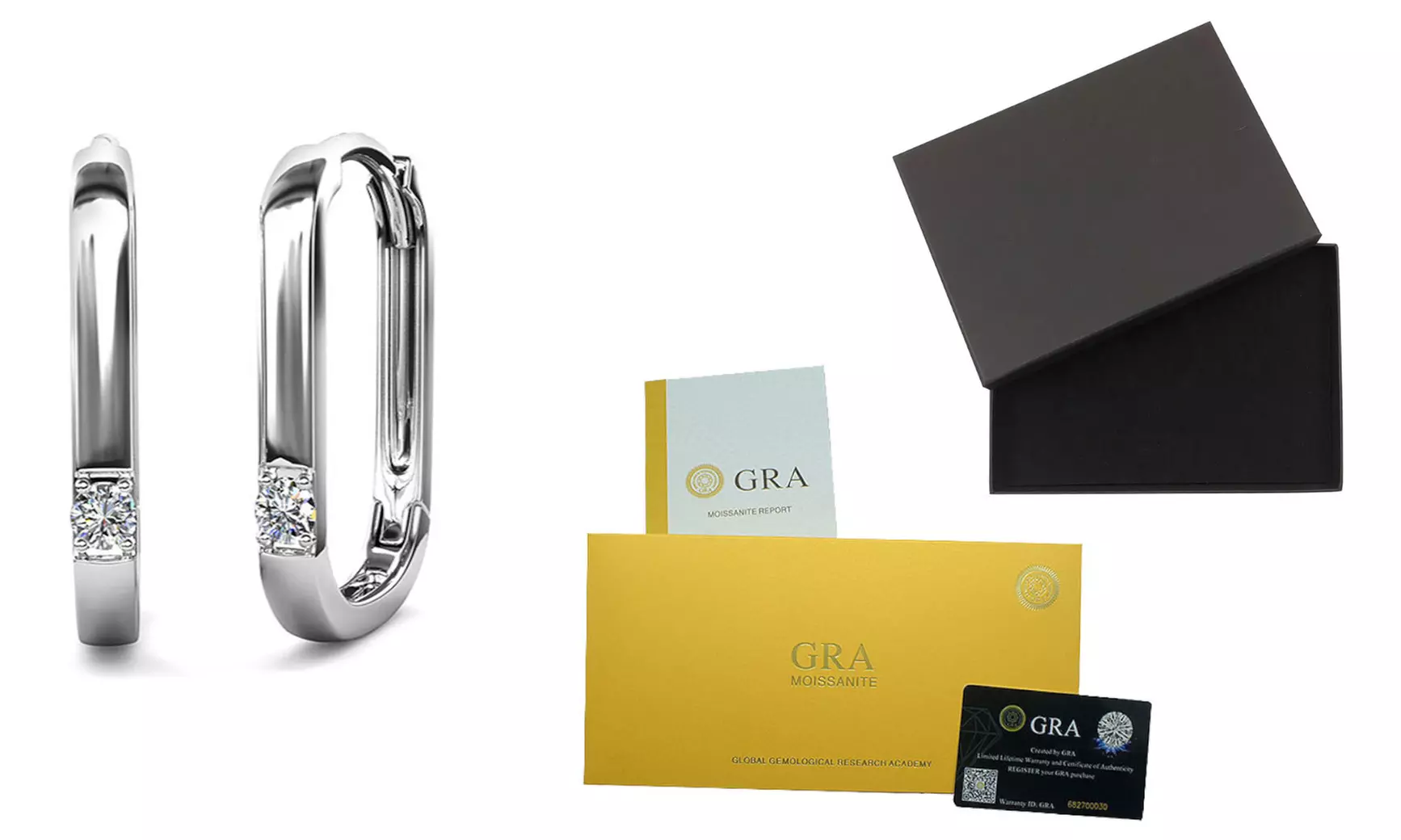 1 o 2 pares de pendientes de moissanita de plata 925 con acabado de diamante de laboratorio, grado A++ - Primary Image