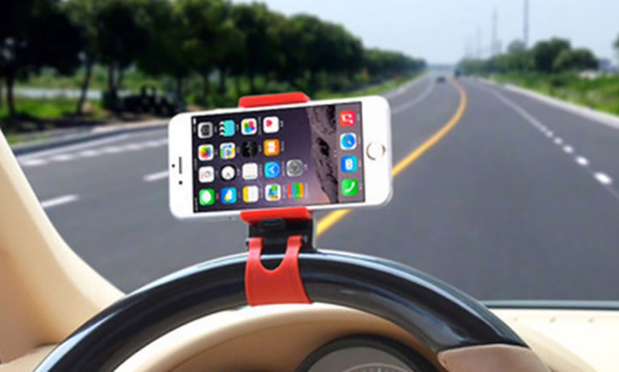 Image 4: Steering Wheel Smartphone Holder