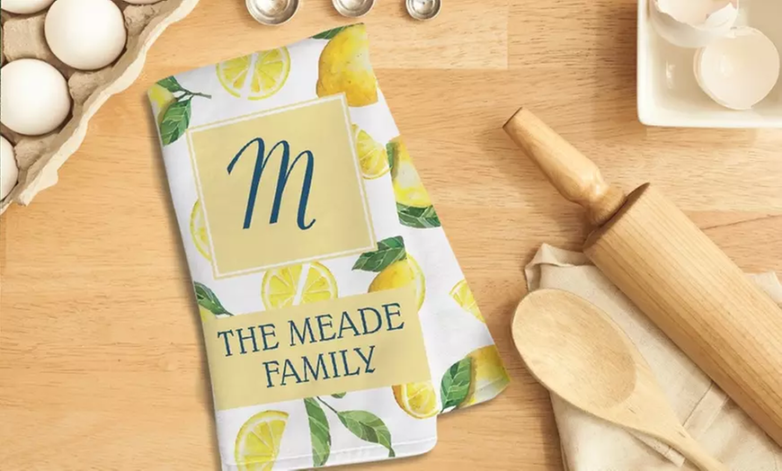 Custom kitchen dish towels with unique personalized designs