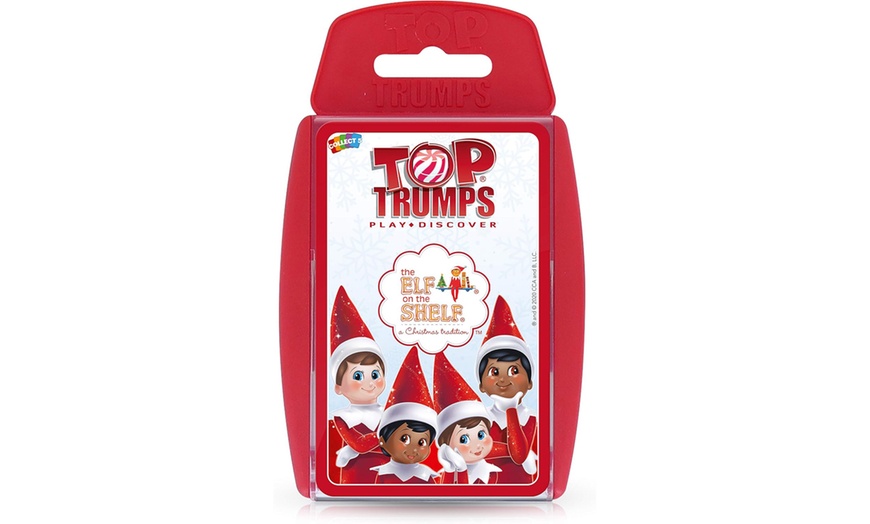 Image 8: Winning Moves Mr Bean, Elf on the shelf, Football Managers Top Trumps