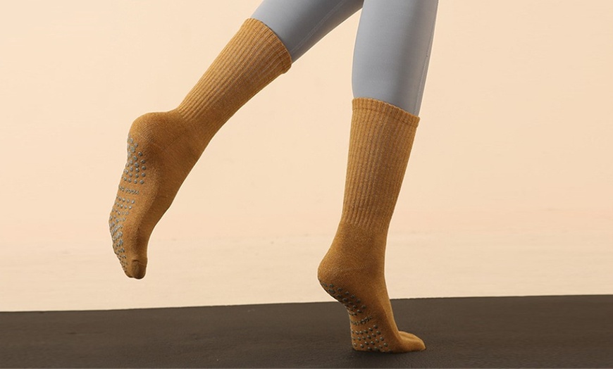 Image 14: One, Three or Six Pairs Non-Slip Socks With Grippers for Yoga