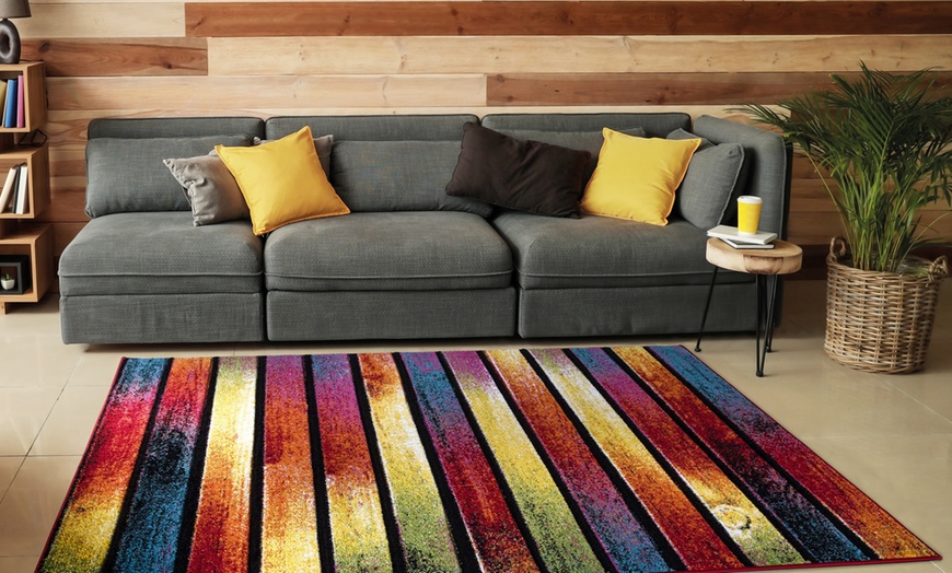 Image 15: Multi Brights Colour Carved Floor Rug
