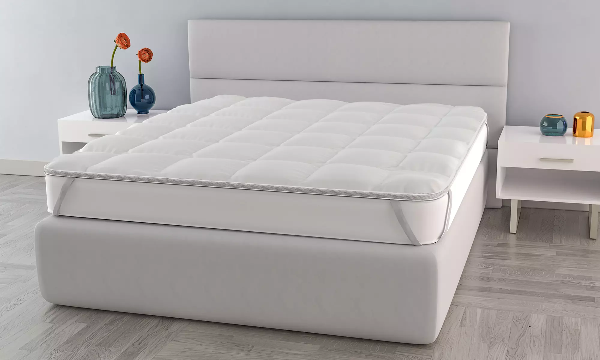 Surmatelas "Fancy" d'une hauteur de 3 cm, avec rembourrage de 300 gsm, taille au choix - Primary Image