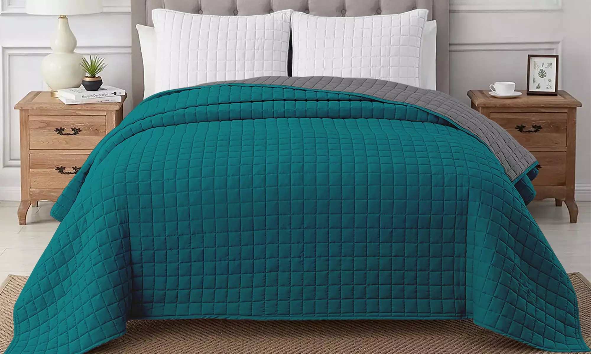 Doppelseitige Mikrofaser-Tagesdecke