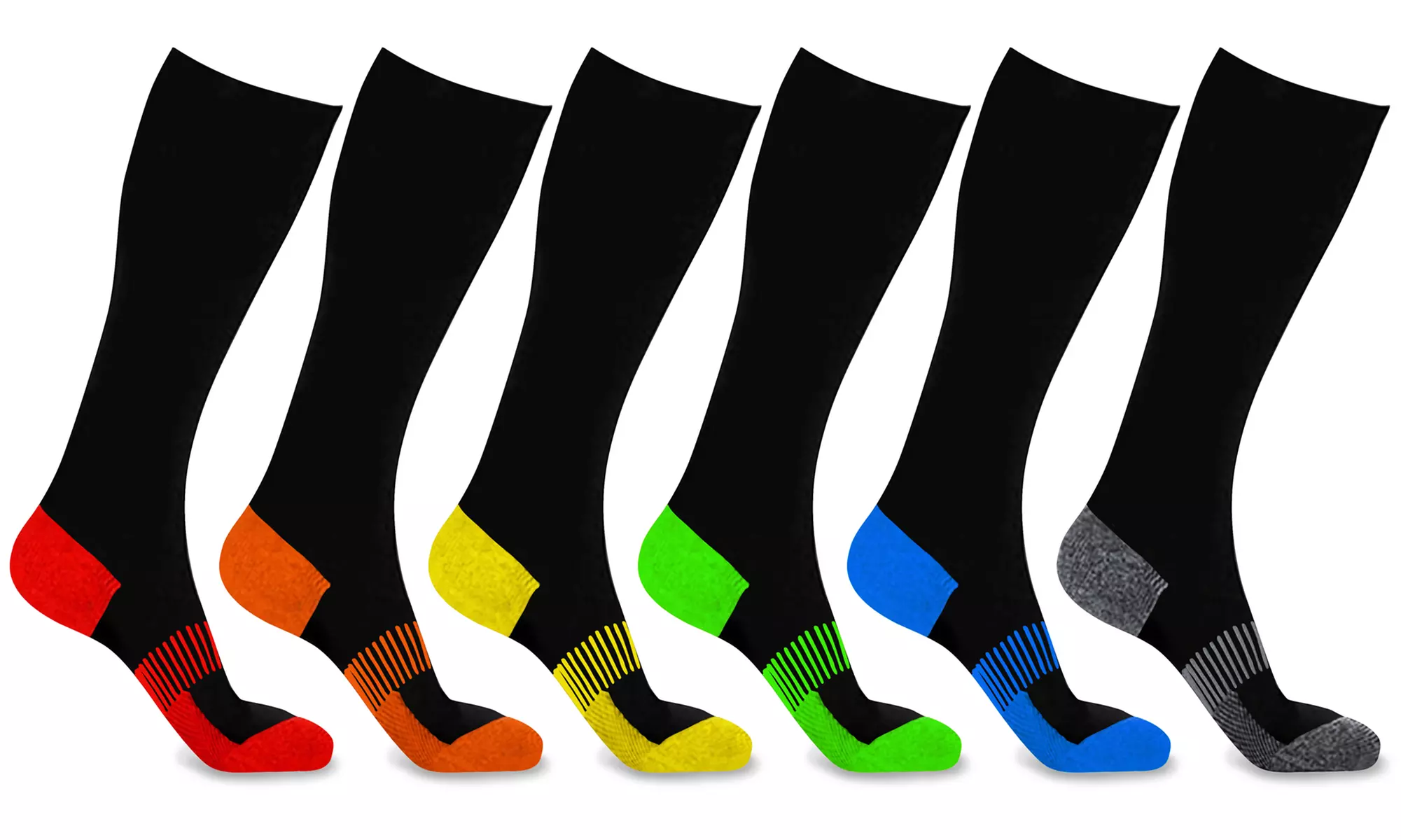 XFit Copper-Infused Bright Compression Socks (6 Pairs) - Primary Image