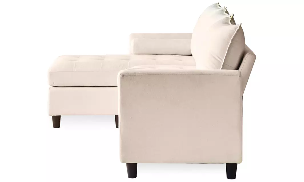 Canapé 3 places "Charles" en velours ou tissu avec pouf de Kocoon