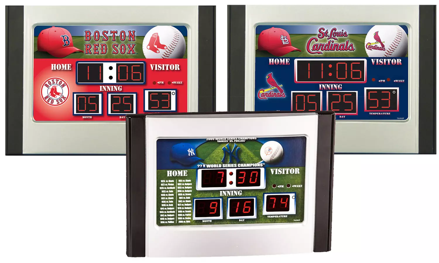 Team Sports America MLB Scoreboard Desk Clock - Primary Image