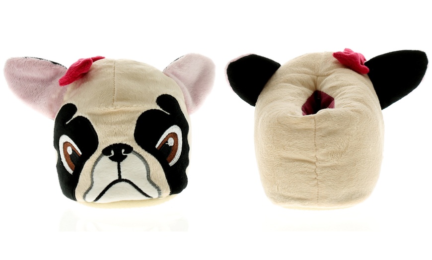 Image 1: Women's Novelty Pug Slippers