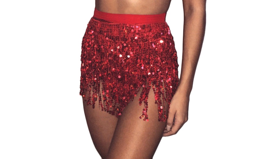 Image 5: Sequin Tassel Sarong Skirt