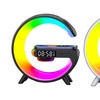 Image 1: Smart LED Lamp G Bluetooth Speaker Wireless Charger Light Alarm Clock