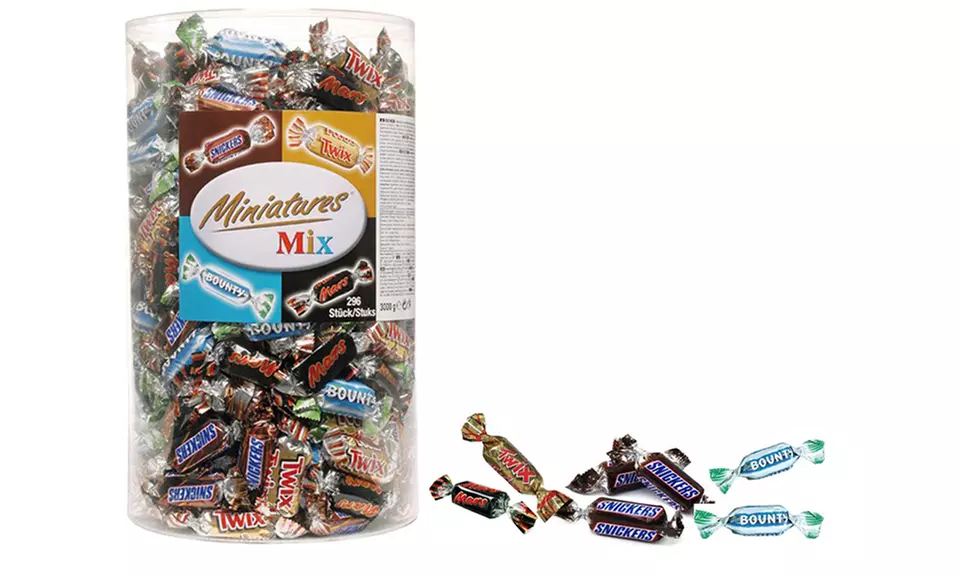 3, 6 ou 12 kg de miniatures mix : Mars, Twix, Snickers et Toblerone - Primary Image