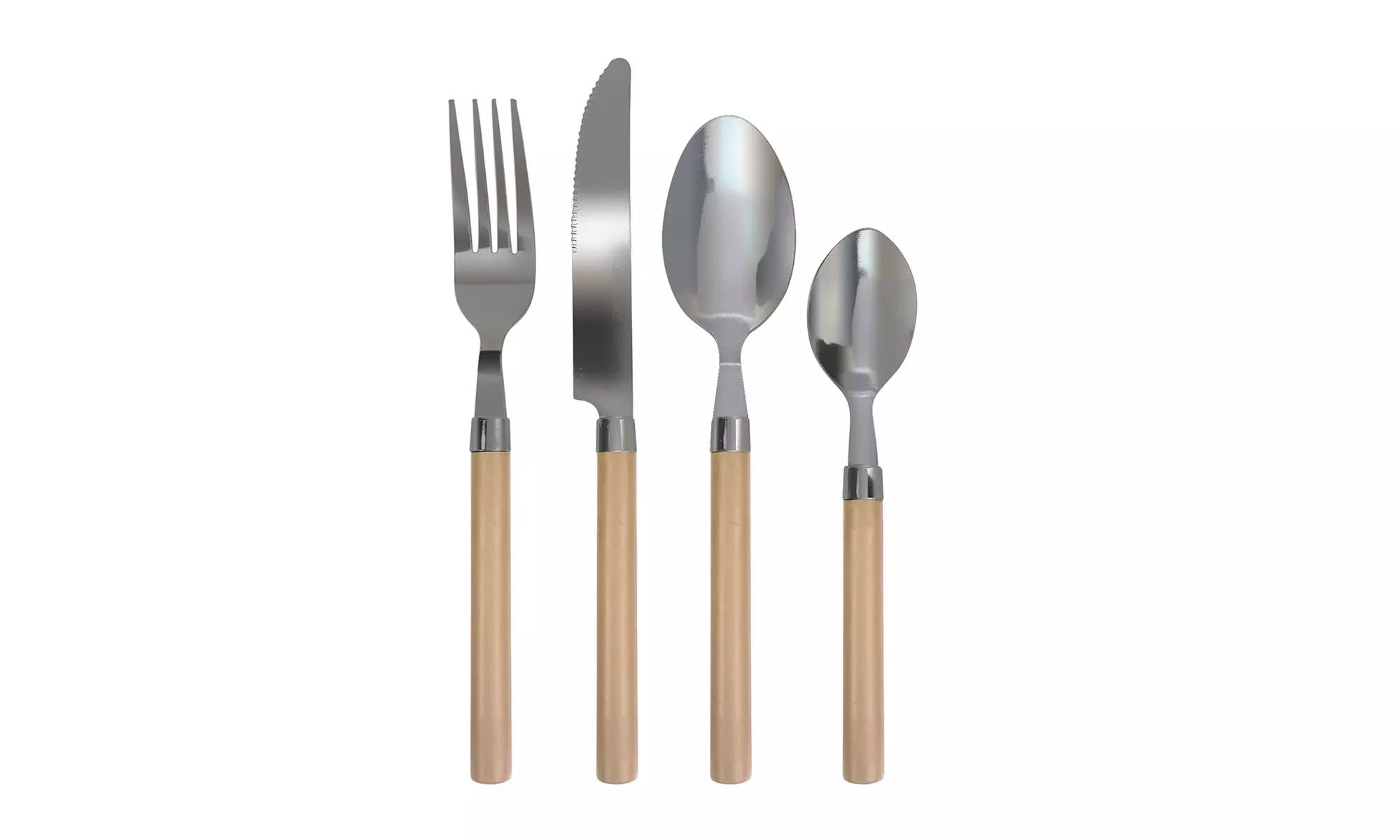 Set de 24 cubiertos de acero inoxidable con mango de colores