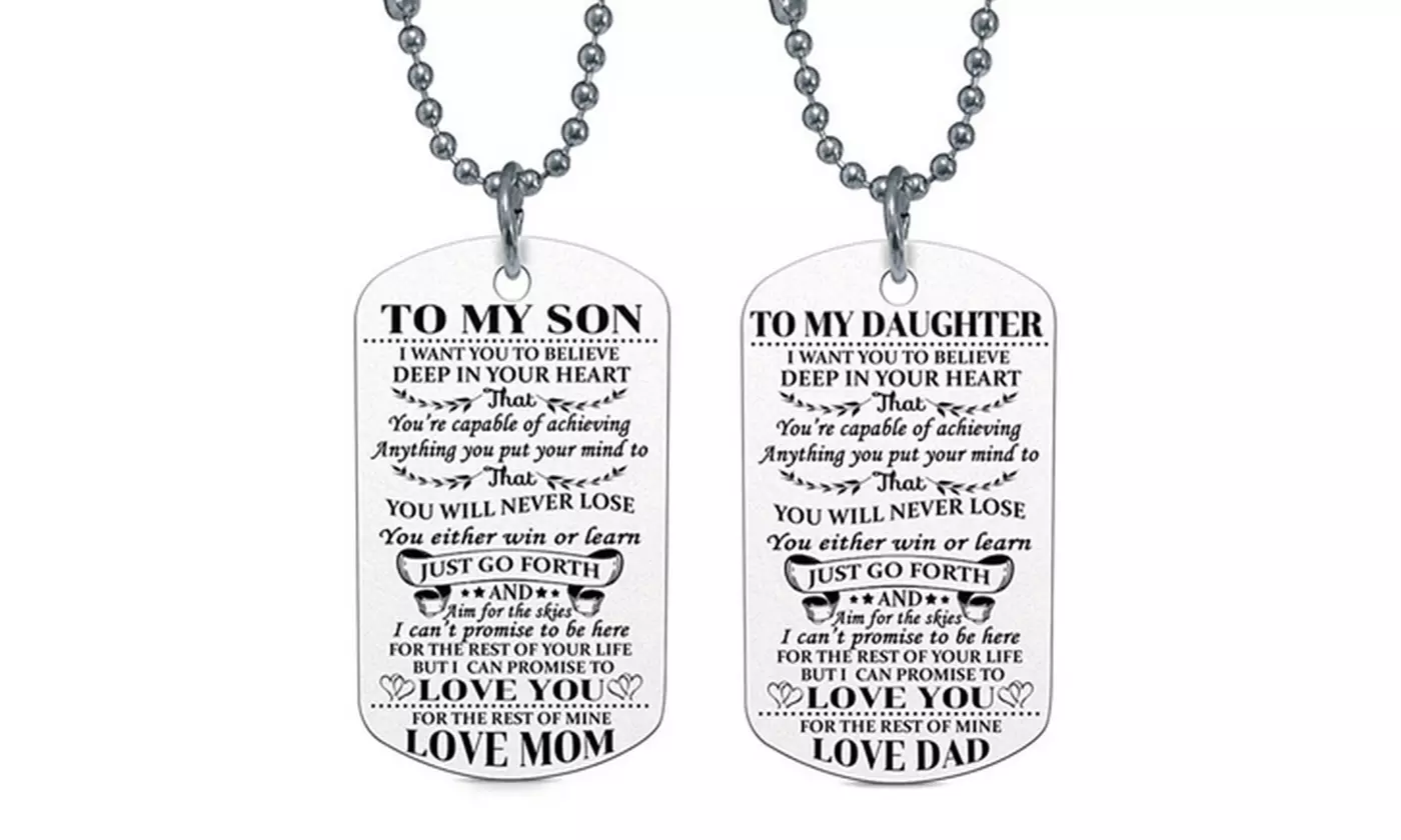 To My Son or To My Daughter Dog Tag Necklace - Primary Image