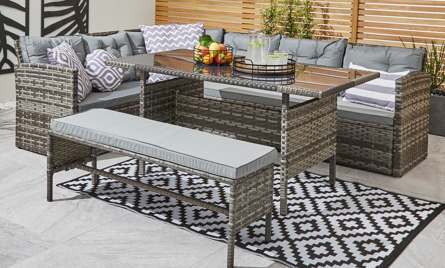 Image 15: Rattan-Effect Outdoor Set with Cover